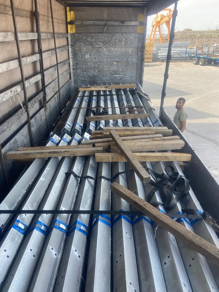 High voltage transmission tower components Turkey to Iraq infrastructure