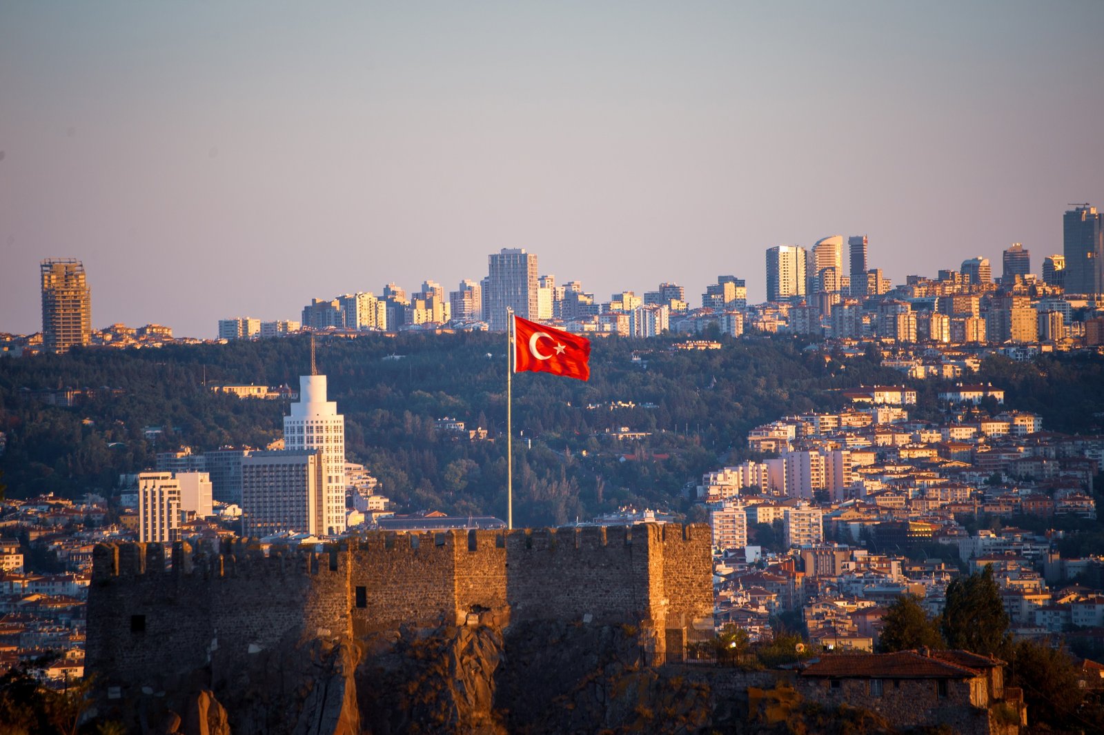 General view of Ankara during twilight